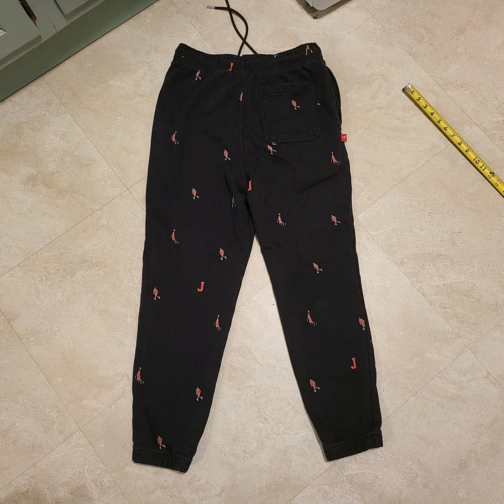VTG Nike Air Jordan Mens M Medium All Over‎ Print Jumpman AOP Black Sweatpants